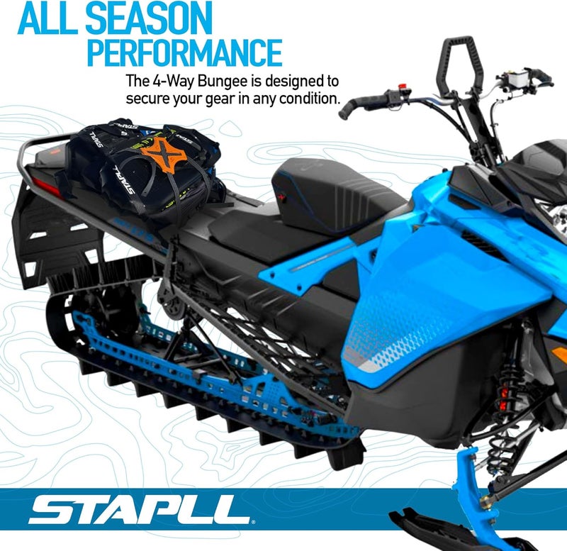 STAPLL Tack Strap – 4-Way Flat Bungee Cord with Rubber Pad Grip, Non-Slip Tie Down Straps for Motorcycle, ATV, Kayak, Cycling, Camping, Truck Storage, Adjustable Bungee Cords - 2 Pack (Blue) - Image 3
